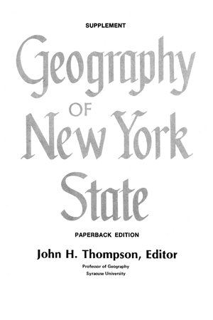 Cover for the book: Geography of New York State Supplement