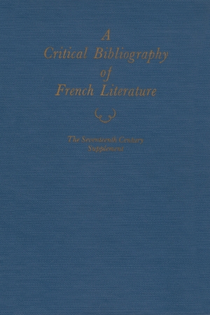 Cover for the book: Critical Bibliography of French Literature, A