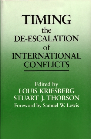 Cover for the book: Timing the De-escalation of International Conflicts