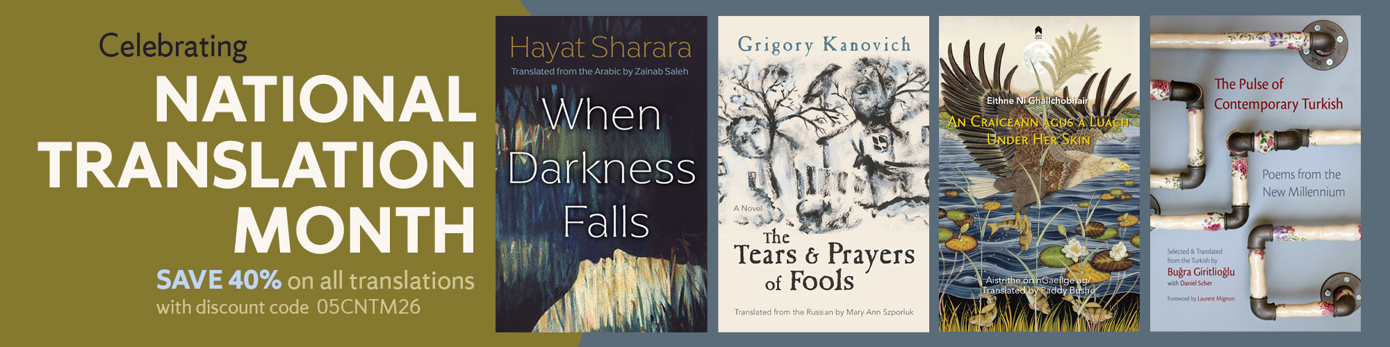 Celebrating National Translation Month. Save 40% on all translations with discount code 05CNTM26